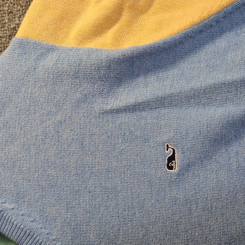 Vineyard Vines Pastel Colorblock V-Neck Sweater Size Large in Blue Pink Green - Picture 5 of 9